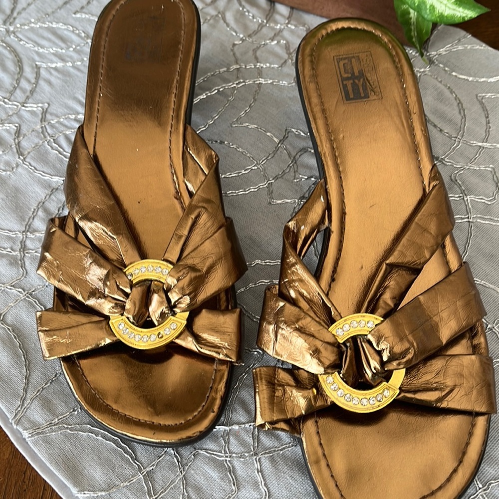 Bronze/Dark Gold Sandals